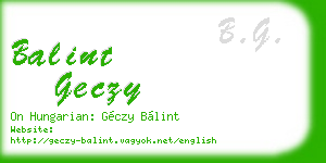 balint geczy business card